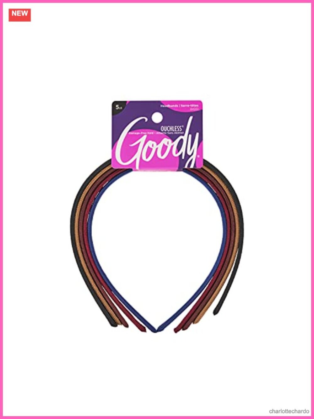 Ouchless Shoestring Headbands 5 Ct Damage-Free Fabric Thin Hair Accessories